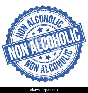 NON ALCOHOLIC text written on blue round stamp sign Stock Photo