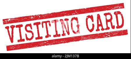 VISITING CARD text written on red grungy lines stamp sign. Stock Photo