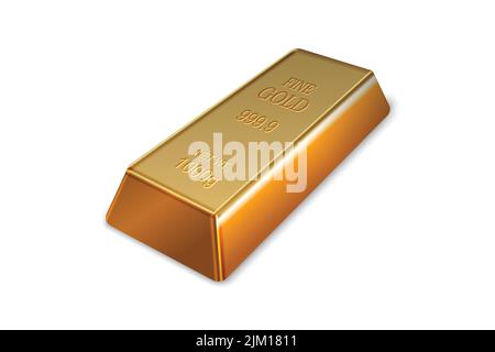 Gold bar isolated on a white background. Vector illustration Stock ...