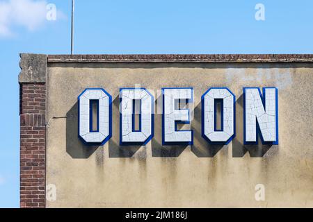 ODEON sign at Odeon Cinema, Canterbury, England, UK Stock Photo
