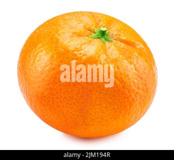 Ripe tangerine fruit isolated on a white background. Organic tangerines fruits. Stock Photo