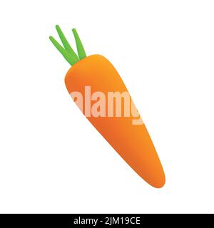 realistic 3d carrot vector icon, carrot fruit vector icon isolated on white background Stock Vector