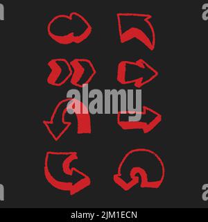 Arrows, infographics, symbols hand drawn in pencil, doodle style, signs and symbols Stock Vector