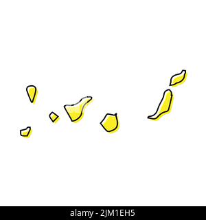 Simple outline map of Canary Islands is a region of Spain. Stylized minimal line design Stock Vector