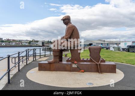 Fiddler's Green sculpture by Ray Lonsdale in North Shields, UK:- a memorial to local fishermen lost at sea. Stock Photo