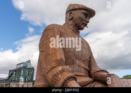 Fiddler's Green sculpture by Ray Lonsdale in North Shields, UK:- a memorial to local fishermen lost at sea. Stock Photo