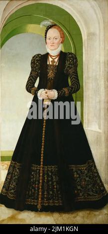 Anne of Denmark (1532-1585), Electress of Saxony. Museum: Art History Museum, Vienne. Author: LUCAS CRANACH THE YOUNGER. Stock Photo