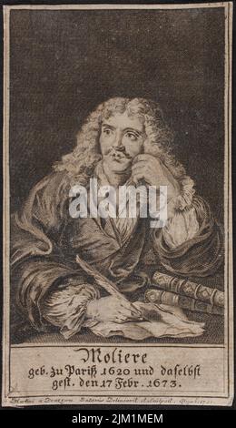 Portrait of the author Moliére (1622-1673). Museum: PRIVATE COLLECTION. Author: ANONYMOUS. Stock Photo