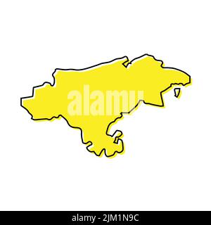 Simple outline map of Cantabria is a region of Spain. Stylized minimal line design Stock Vector