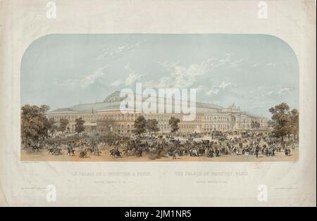 The 1855 Exposition Universelle in Paris (Exposition Universelle de 1855. Le palais de l'Industrie à Paris). Museum: PRIVATE COLLECTION. Author: ALFRED GUESDON. Stock Photo