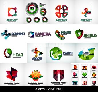 Abstract company logo vector collection - large set of business corporate logotypes Stock Vector