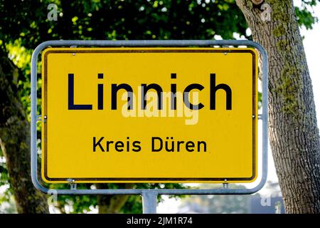 Deutschland, NRW, Kreis Düren, Linnich, Ortsschild Stock Photo