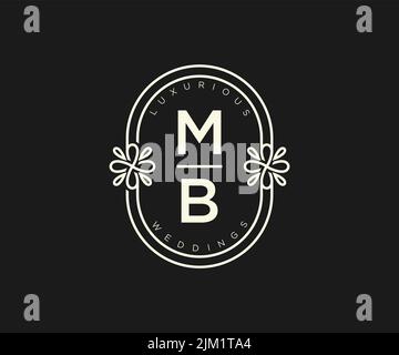 Mb initial wedding monogram logo Royalty Free Vector Image