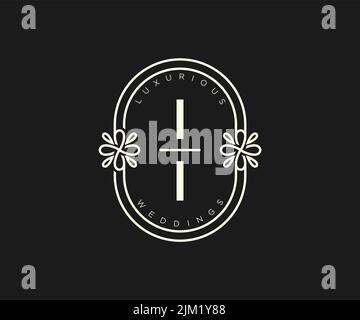 II Initials letter Wedding monogram logos template, hand drawn modern minimalistic and floral templates for Invitation cards, Save the Date, elegant Stock Vector