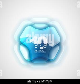Abstract technological glass symbol / button Stock Vector