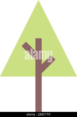 Tree icon vector triangle geometric symbol for nature, ecology and environment in a flat color illustration Stock Vector
