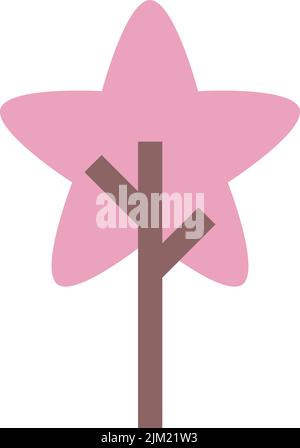 Tree icon vector star geometric symbol for nature, ecology and environment in a flat color illustration Stock Vector