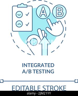 Integrated AB testing turquoise concept icon Stock Vector