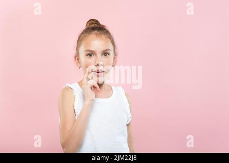 shock speechless dumbstruck girl facial expression Stock Photo