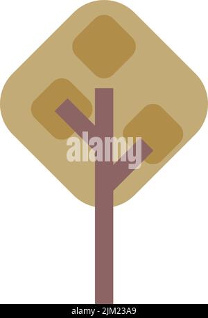 Tree icon vector rhombus geometric symbol for nature, ecology and environment in a flat color illustration Stock Vector