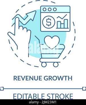 Revenue growth turquoise concept icon Stock Vector