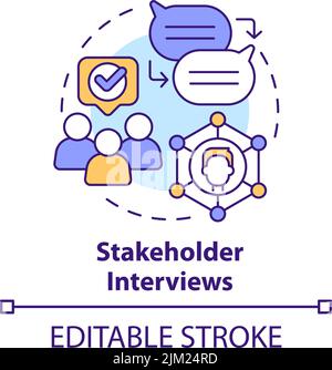 Stakeholder interviews concept icon Stock Vector
