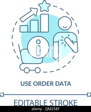 Use order data turquoise concept icon Stock Vector