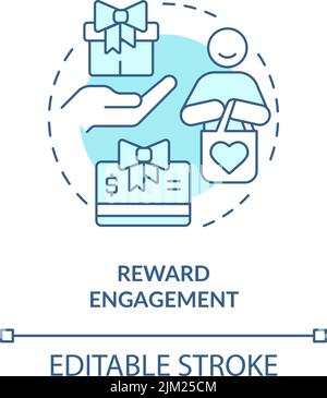 Reward engagement turquoise concept icon Stock Vector