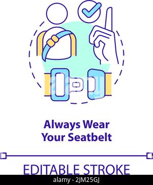 Always wear your seatbelt concept icon Stock Vector