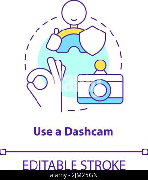 Use dashcam concept icon Stock Vector