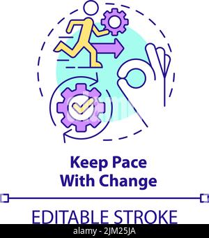 Keep pace with change concept icon Stock Vector