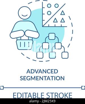 Advanced segmentation turquoise concept icon Stock Vector