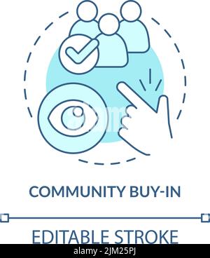 Community buy in turquoise concept icon Stock Vector