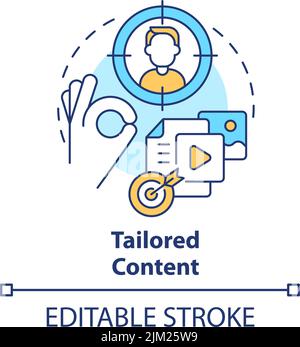 Tailored content concept icon Stock Vector