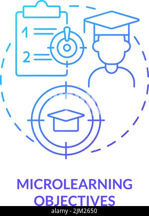 Microlearning objectives blue gradient concept icon Stock Vector