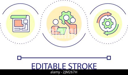 Expert analytics of database loop concept icon Stock Vector