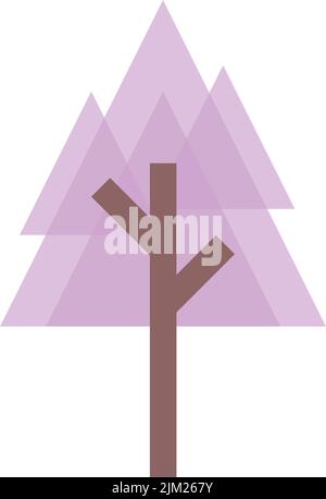 Tree icon vector triangle geometric symbol for nature, ecology and environment in a flat color illustration Stock Vector