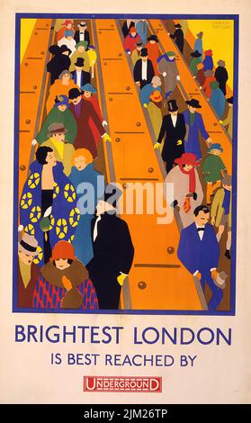 Brightest London is best reached by Underground. Museum: PRIVATE COLLECTION. Author: HORACE TAYLOR. Stock Photo