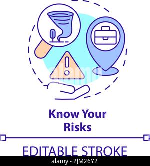 Know risks concept icon Stock Vector