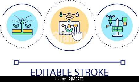 Automated watering system loop concept icon Stock Vector