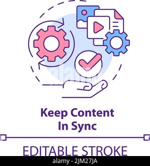 Keep content in sync concept icon Stock Vector