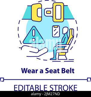 Wear seatbelt concept icon Stock Vector