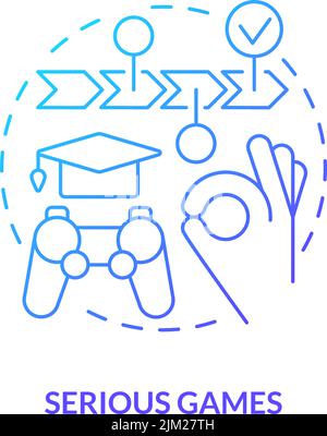 Serious games blue gradient concept icon Stock Vector