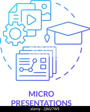 Micro presentations blue gradient concept icon Stock Vector