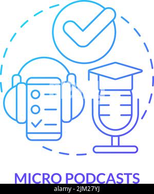 Micro podcasts blue gradient concept icon Stock Vector