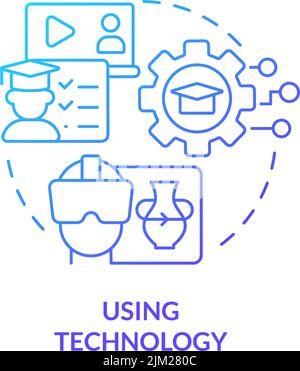 Using technology blue gradient concept icon Stock Vector