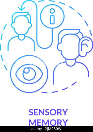 Sensory memory blue gradient concept icon Stock Vector