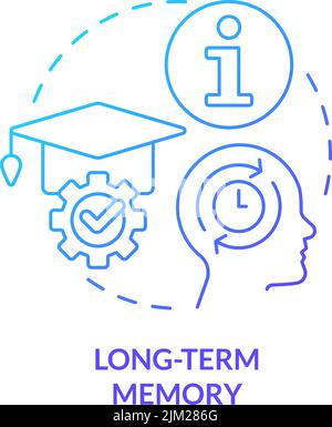 Long-term memory blue gradient concept icon Stock Vector