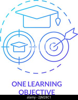 One learning objective blue gradient concept icon Stock Vector