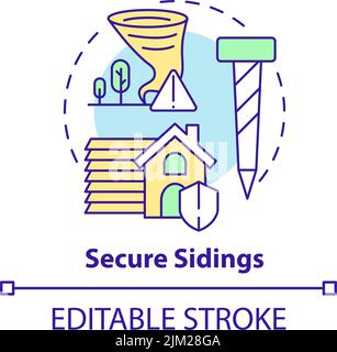 Secure sidings concept icon Stock Vector